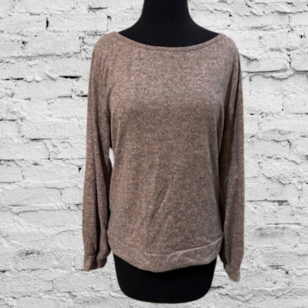 Purple Heathered Long Sleeve Top  T630162x  Size 2X NWT Boutique